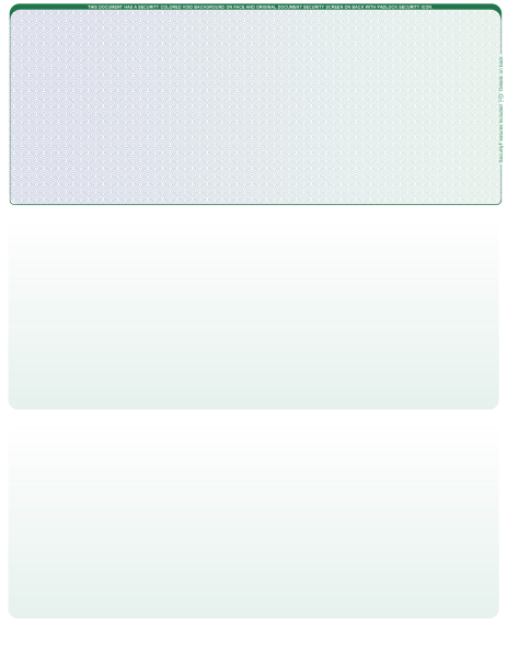 Blue Green Blank Top Laser Checks | LTC-BLA-BG