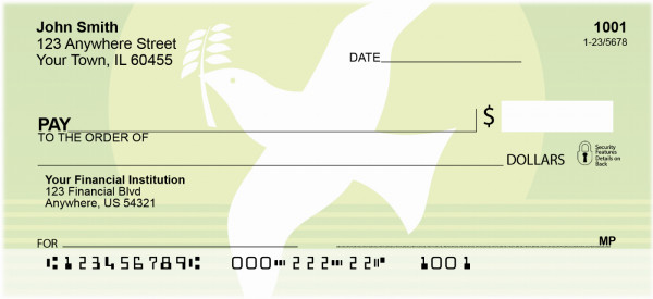 Doves With Olive Branch Personal Checks | QBA-34
