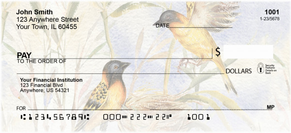 Oriole Watercolor Personal Checks | QBA-45