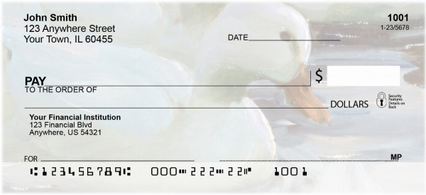 White Ducks Watercolor Personal Checks | QBA-62