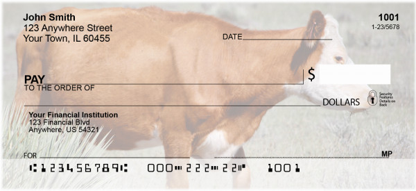 Cattle On Western Prairie Personal Checks | QBB-09