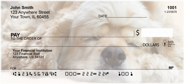 Sleeping Cocker Spaniel Personal Checks | QBB-41