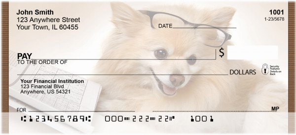 Smart Pomeranian Pooch Personal Checks | QBB-84