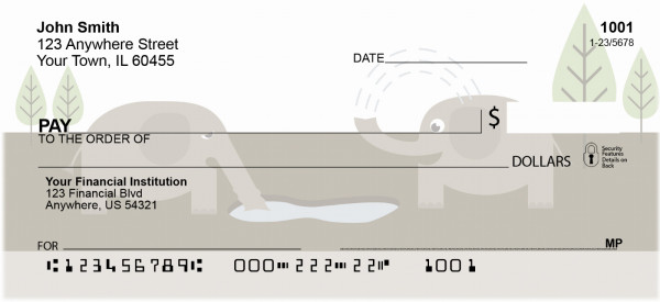 Elephant Watering Hole Personal Checks | QBC-18