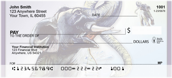 Playful Elephants Personal Checks | QBC-20