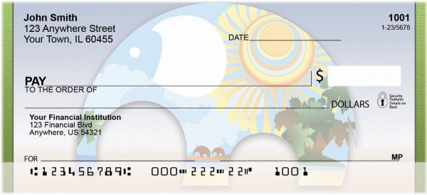 Retro Elephants Personal Checks | QBC-21