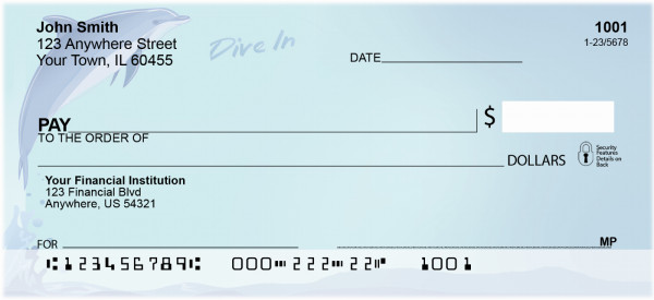 Dolphin Dive In Personal Checks | QBC-31