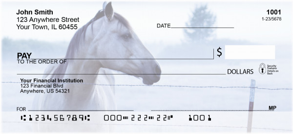 Horse On Misty Morning Personal Checks | QBC-64