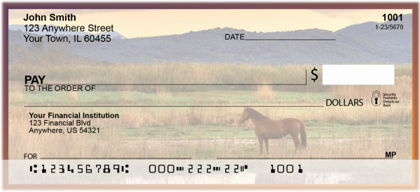 Sunset In The Foothills Horse Personal Checks | QBC-71