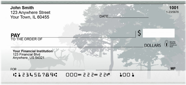 Moose In Misty Morning Personal Checks | QBD-07