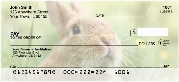Bunny Springtime Personal Checks | QBD-13
