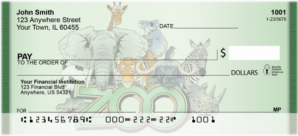 Zoo Animals Personal Checks | QBD-25