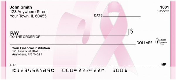 Pink Ribon Power Personal Checks | QBE-09