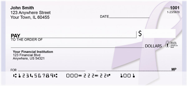 Lavender Ribbon Personal Checks | QBE-46