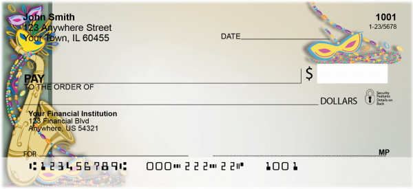 Mardi Gras Blues Personal Checks | QBE-87