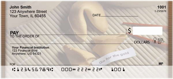 Go For The Gold Fortune Cookie Personal Checks | QBF-01