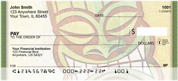 Tiki Masks Personal Checks | QBF-24