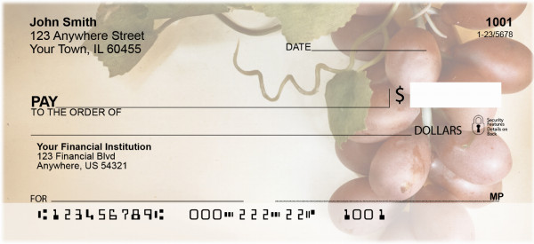 Hints Of Wine Personal Checks | QBH-46