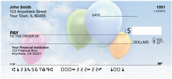 Just Drifting Balloon Personal Checks | QBH-52