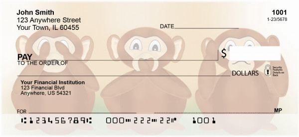 Hear See Speak No Evil Personal Checks | QBI-63