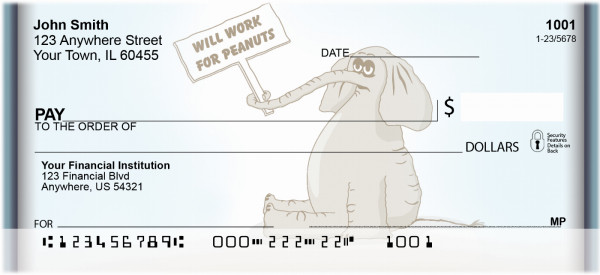 Will Work For Peanuts Personal Checks | QBI-68