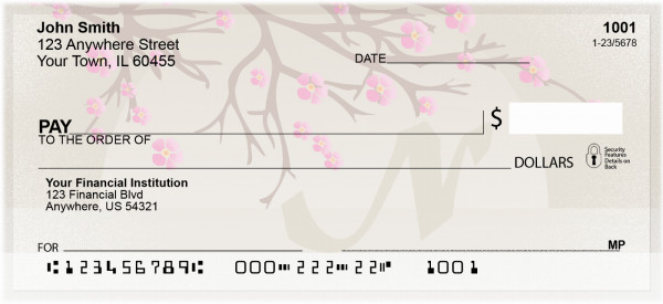 Cherry Blossom Serenity - N Monogram Checks | QBJ-72