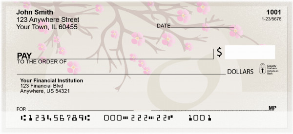 Cherry Blossom Serenity - O Monogram Checks | QBJ-73
