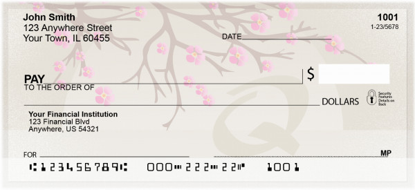 Cherry Blossom Serenity - Q Monogram Checks | QBJ-75