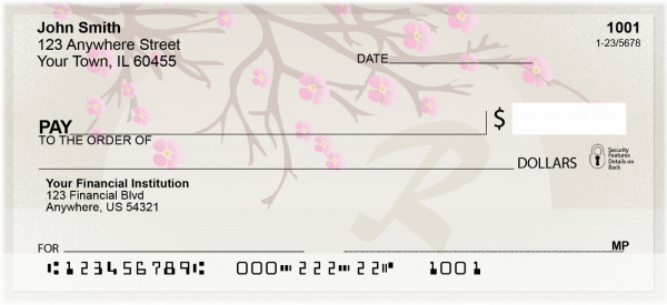 Cherry Blossom Serenity - R Monogram Checks | QBJ-76