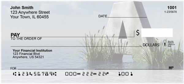 Letter A In The Sea Monogram Personal Checks | QBK-38