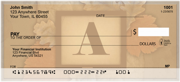 Nature In Vintage Monogram - A Personal Checks | QBK-55