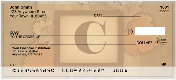 Nature In Vintage Monogram - C Personal Checks | QBK-57