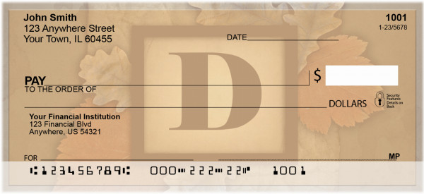 Nature In Vintage Monogram - D Personal Checks | QBK-58