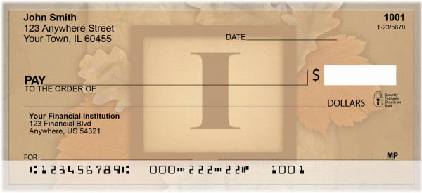 Nature In Vintage Monogram - I Personal Checks | QBK-63