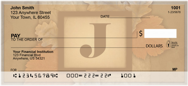 Nature In Vintage Monogram - J Personal Checks | QBK-64