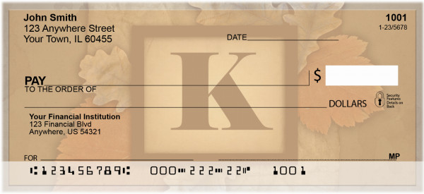 Nature In Vintage Monogram - K Personal Checks | QBK-65