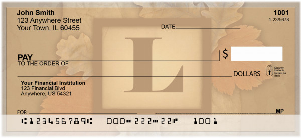 Nature In Vintage Monogram - L Personal Checks | QBK-66