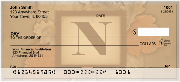 Nature In Vintage Monogram - N Personal Checks | QBK-68