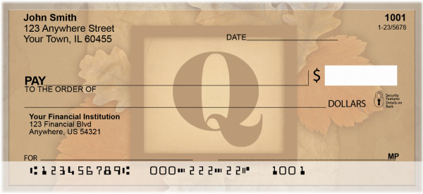 Nature In Vintage Monogram - Q Personal Checks | QBK-71