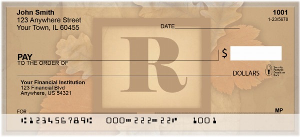 Nature In Vintage Monogram - R Personal Checks | QBK-72