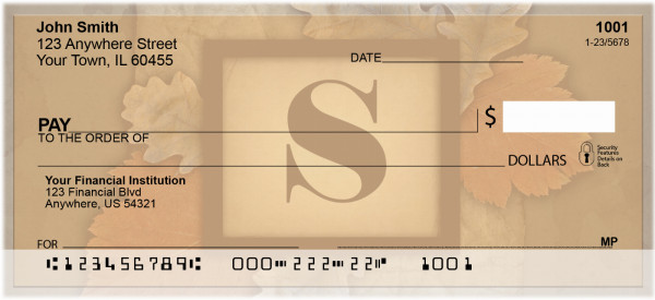 Nature In Vintage Monogram - S Personal Checks | QBK-73