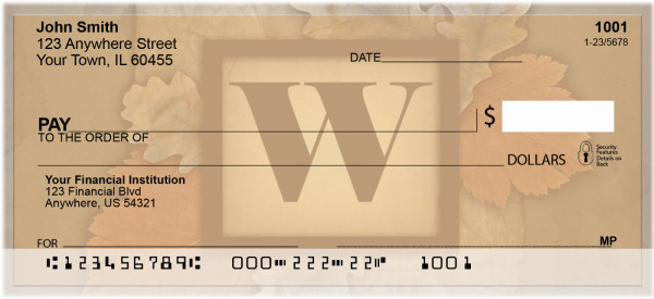 Nature In Vintage Monogram - W Personal Checks | QBK-77
