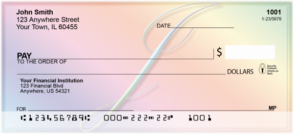 Rainbow Art Monogram - J Personal Checks | QBL-17