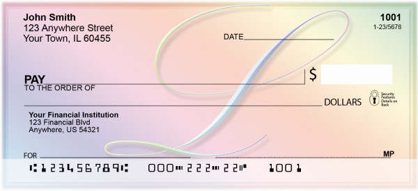 Rainbow Art Monogram - L Personal Checks | QBL-19