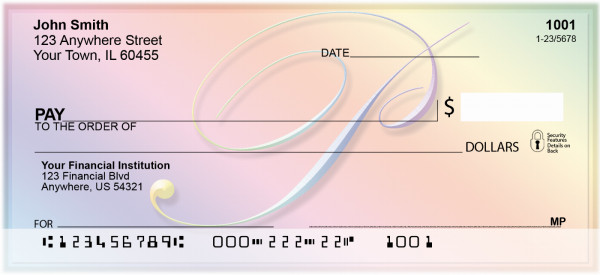 Rainbow Art Monogram - P Personal Checks | QBL-23