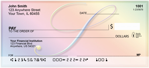 Rainbow Art Monogram - S Personal Checks | QBL-26