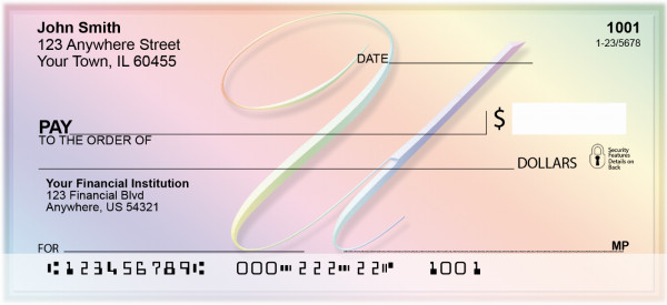 Rainbow Art Monogram - U Personal Checks | QBL-28