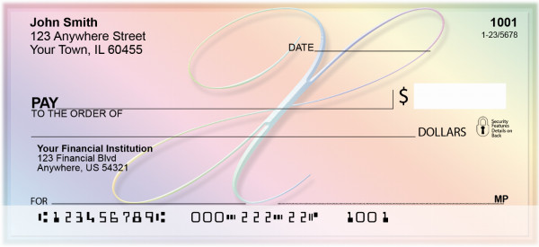 Rainbow Art Monogram - X Personal Checks | QBL-31