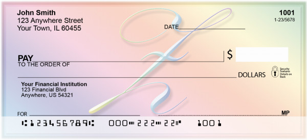 Rainbow Art Monogram - Z Personal Checks | QBL-33