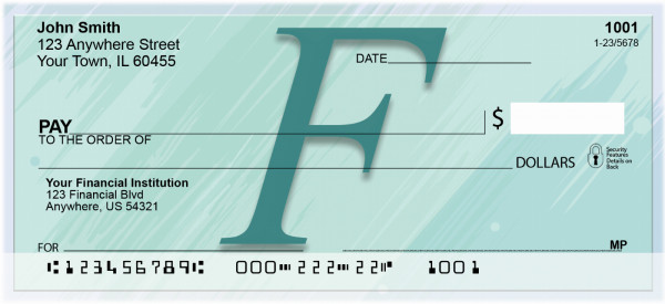 Restoration Monograms - F Personal Checks | QBL-39